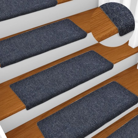 vidaXL Alfombrillas de escalera 10 unidades gris antracita 65x21x4 cm