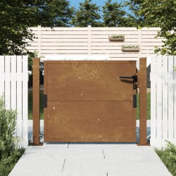 vidaXL Puerta de jardín acero corten 105x105 cm