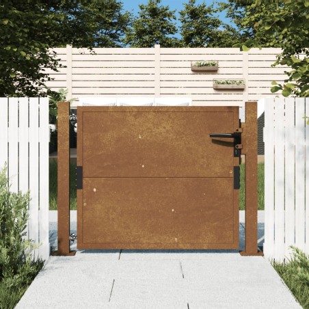 vidaXL Puerta de jardín acero corten 105x105 cm