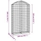 vidaXL Cesta gaviones forma arco hierro galvanizado 100x30x160/180 cm vidaXL Cesta gaviones forma arco hierro galvanizado 100x30x160/180 cm