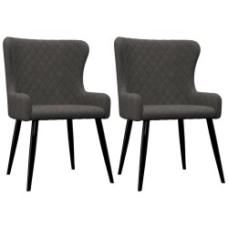 vidaXL Sillas de comedor 2 unidades de terciopelo gris