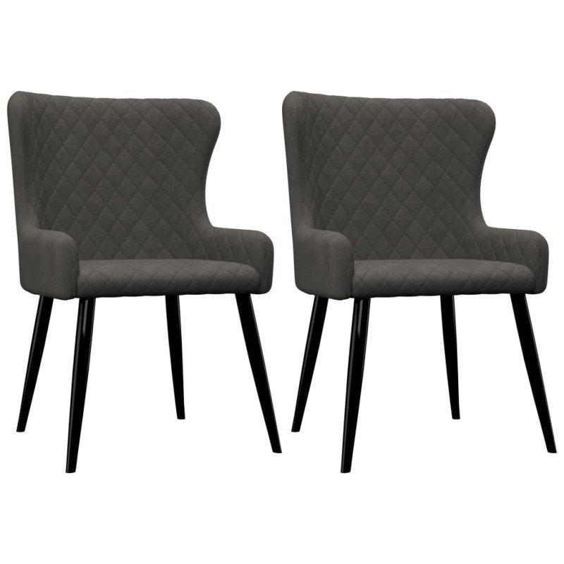 vidaXL Sillas de comedor 2 unidades de terciopelo gris