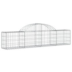 vidaXL Cesta de gaviones forma arco hierro galvanizado 200x30x40/60 cm