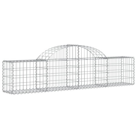 vidaXL Cesta de gaviones forma arco hierro galvanizado 200x30x40/60 cm