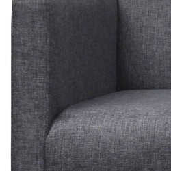 vidaXL Banco con cojín acolchado madera de caucho tela gris oscuro 