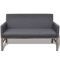 vidaXL Banco con cojín acolchado madera de caucho tela gris oscuro vidaXL Banco con cojín acolchado madera de caucho tela gris oscuro