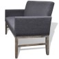 vidaXL Banco con cojín acolchado madera de caucho tela gris oscuro vidaXL Banco con cojín acolchado madera de caucho tela gris oscuro