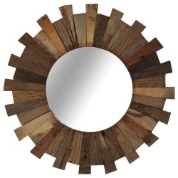vidaXL Espejo de pared de madera reciclada maciza 50 cm 