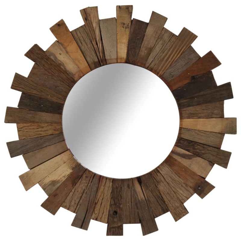 vidaXL Espejo de pared de madera reciclada maciza 50 cm vidaXL Espejo de pared de madera reciclada maciza 50 cm