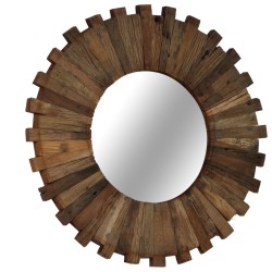 vidaXL Espejo de pared de madera reciclada maciza 50 cm 