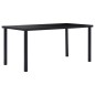 vidaXL Mesa de comedor de vidrio templado negro 160x80x75 cm vidaXL Mesa de comedor de vidrio templado negro 160x80x75 cm