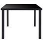 vidaXL Mesa de comedor de vidrio templado negro 160x80x75 cm vidaXL Mesa de comedor de vidrio templado negro 160x80x75 cm