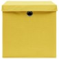 vidaXL Cajas de almacenaje con tapas 4 uds tela amarillo 32x32x32 cm vidaXL Cajas de almacenaje con tapas 4 uds tela amarillo 32x32x32 cm