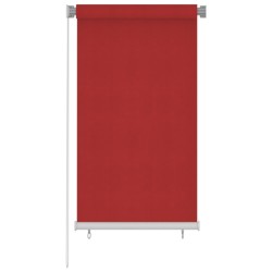 vidaXL Persiana enrollable de jardín HDPE rojo 80x140 cm