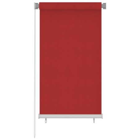 vidaXL Persiana enrollable de jardín HDPE rojo 80x140 cm