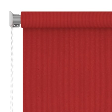 vidaXL Persiana enrollable de jardín HDPE rojo 80x140 cm