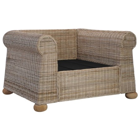 vidaXL Sillón con cojines ratán natural
