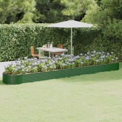 vidaXL Jardinera arriate acero recubrimiento polvo verde 544x100x36 cm