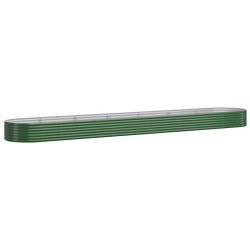 vidaXL Jardinera arriate acero recubrimiento polvo verde 544x100x36 cm