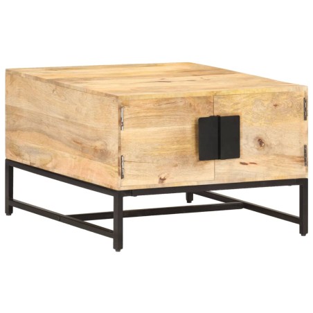 vidaXL Mesa de centro madera maciza de mango 67x67x45 cm