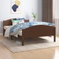 vidaXL Estructura de cama madera maciza pino marrón oscuro 120x200 cm