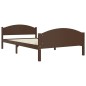 vidaXL Estructura de cama madera maciza pino marrón oscuro 120x200 cm