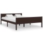 vidaXL Estructura de cama madera maciza pino marrón oscuro 120x200 cm