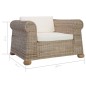 vidaXL Sillón con cojines ratán natural vidaXL Sillón con cojines ratán natural