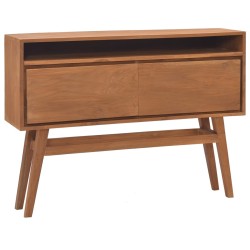 vidaXL Mesa consola de madera maciza de teca 110x30x79 cm