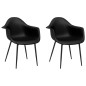 vidaXL Sillas de comedor 2 unidades negras PP vidaXL Sillas de comedor 2 unidades negras PP