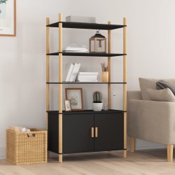 vidaXL Aparador alto madera contrachapada negro 80x40x153 cm