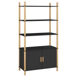 vidaXL Aparador alto madera contrachapada negro 80x40x153 cm
