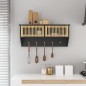 vidaXL Armario pared ganchos madera contrachapada negro 80x24x35,5 cm vidaXL Armario pared ganchos madera contrachapada negro 80x24x35,5 cm
