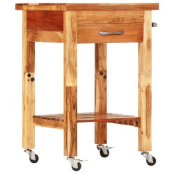 vidaXL Carrito de cocina madera maciza de acacia 55x55x89 cm