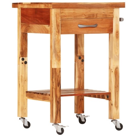 vidaXL Carrito de cocina madera maciza de acacia 55x55x89 cm