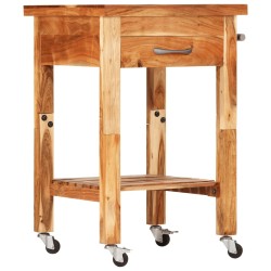 vidaXL Carrito de cocina madera maciza de acacia 55x55x89 cm