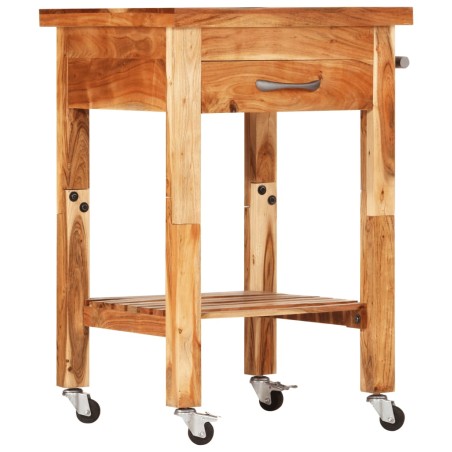 vidaXL Carrito de cocina madera maciza de acacia 55x55x89 cm