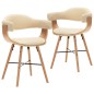 vidaXL Sillas de comedor 2 uds cuero sintético y madera curvada crema vidaXL Sillas de comedor 2 uds cuero sintético y madera curvada crema