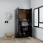 vidaXL Armario de madera contrachapada negro 82,5x51,5x180 cm vidaXL Armario de madera contrachapada negro 82,5x51,5x180 cm