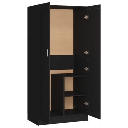 vidaXL Armario de madera contrachapada negro 82,5x51,5x180 cm