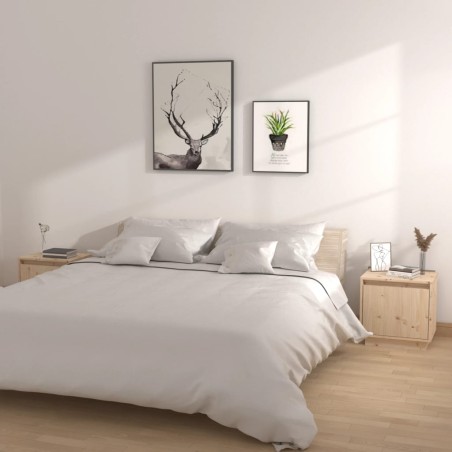 vidaXL Mesitas de noche 2 uds madera maciza de pino 40x30x40 cm