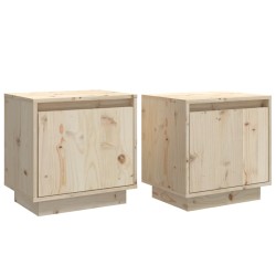 vidaXL Mesitas de noche 2 uds madera maciza de pino 40x30x40 cm
