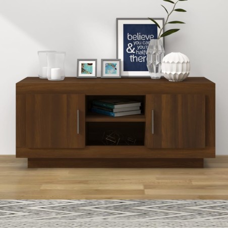 vidaXL Mueble para TV madera contrachapada roble marrón 102x35x45 cm