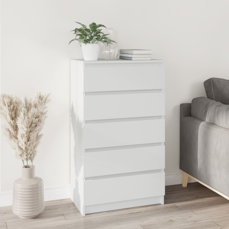 vidaXL Cajonera de madera contrachapada blanco 60x36x103 cm vidaXL Cajonera de madera contrachapada blanco 60x36x103 cm