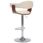 vidaXL Taburetes de cocina 2 uds madera curvada cuero sintético crema vidaXL Taburetes de cocina 2 uds madera curvada cuero sintético crema