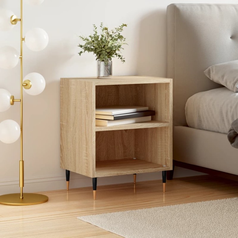 vidaXL Mesita de noche madera de ingeniería roble Sonoma 40x30x50 cm