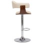 vidaXL Taburetes de cocina 2 uds madera curvada cuero sintético crema vidaXL Taburetes de cocina 2 uds madera curvada cuero sintético crema