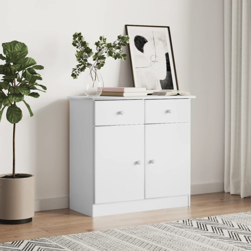 vidaXL Aparador ALTA madera maciza de pino blanco 77x35x73 cm