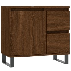 vidaXL Armario de baño madera contrachapada marrón roble 65x33x60 cm