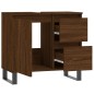 vidaXL Armario de baño madera contrachapada marrón roble 65x33x60 cm vidaXL Armario de baño madera contrachapada marrón roble 65x33x60 cm